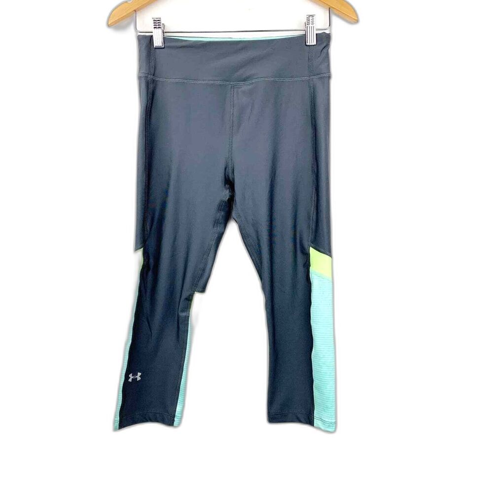 Under Amour Women's Medium M Crop Leggings Colorblock Logo Pants